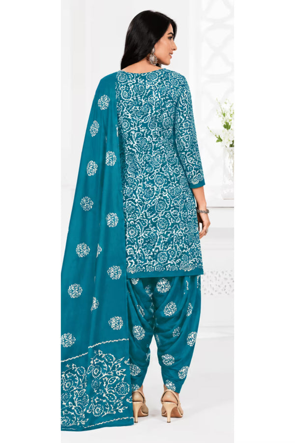 Ganpati Batik Print Cotton Readymade Salwar Suit and Patiala Pant with Dupatta - GB1505