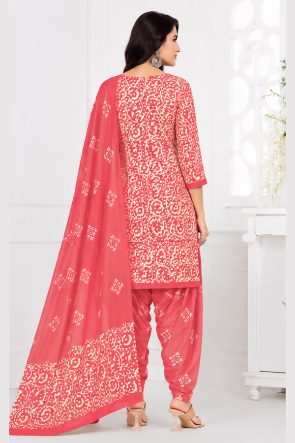 Ganpati Batik Print Cotton Readymade Salwar Suit and Patiala Pant with Dupatta - GB1510
