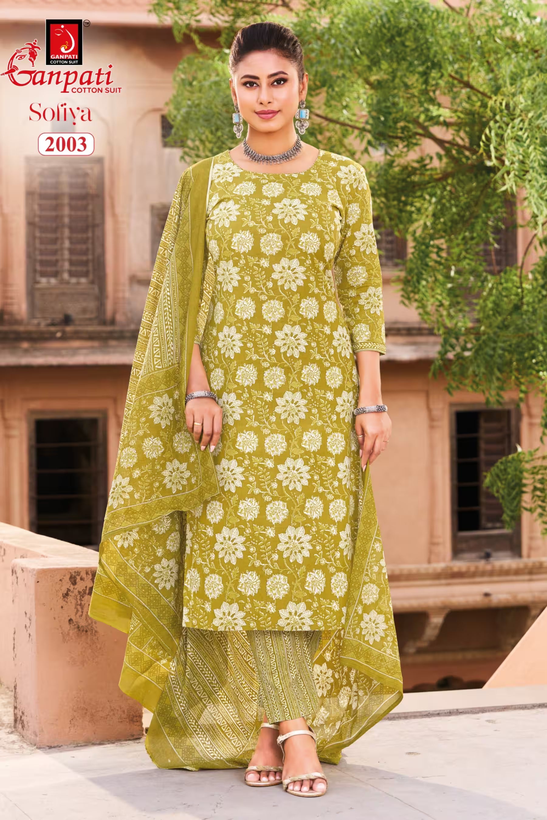 Ganpati Cotton Suit - Readymade Salwar Suit - Sofiya2003