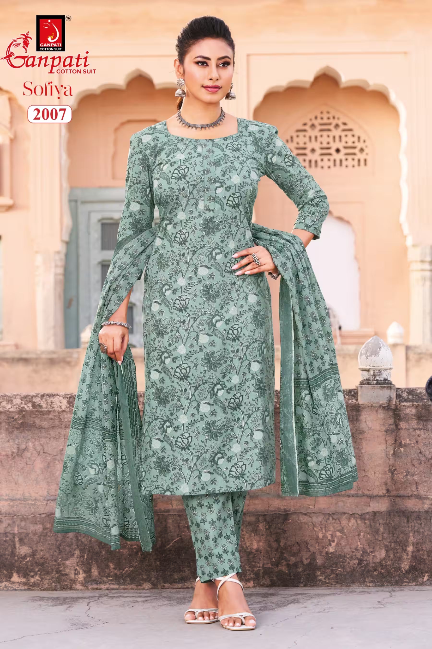 Ganpati Cotton Suit - Readymade Salwar Suit - Sofiya2007