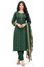 Green Cotton Straight Kurta Pant Set with Dupatta | Bavis Clothing