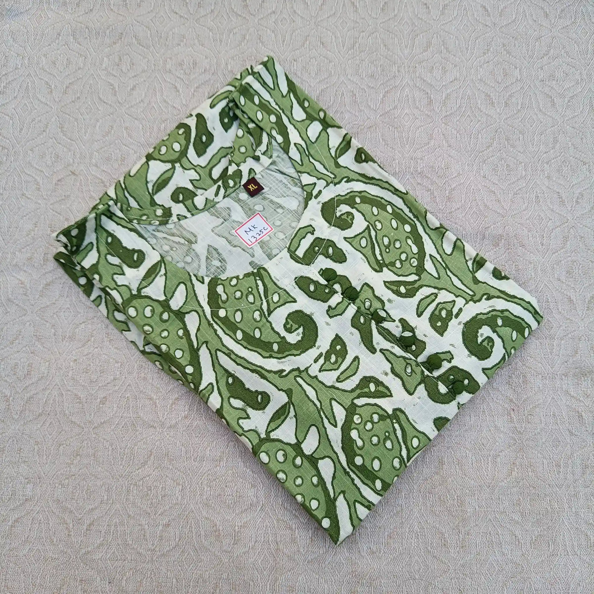Green Paisley Print Office Wear Kurti | Chic Professional Style Main image