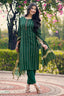 Green Cotton Straight Kurta Pant Set with Dupatta | Bavis Clothing