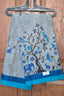 Grey Cotton Printed Saree with Royal Blue Nature Print - SLOKA6066B