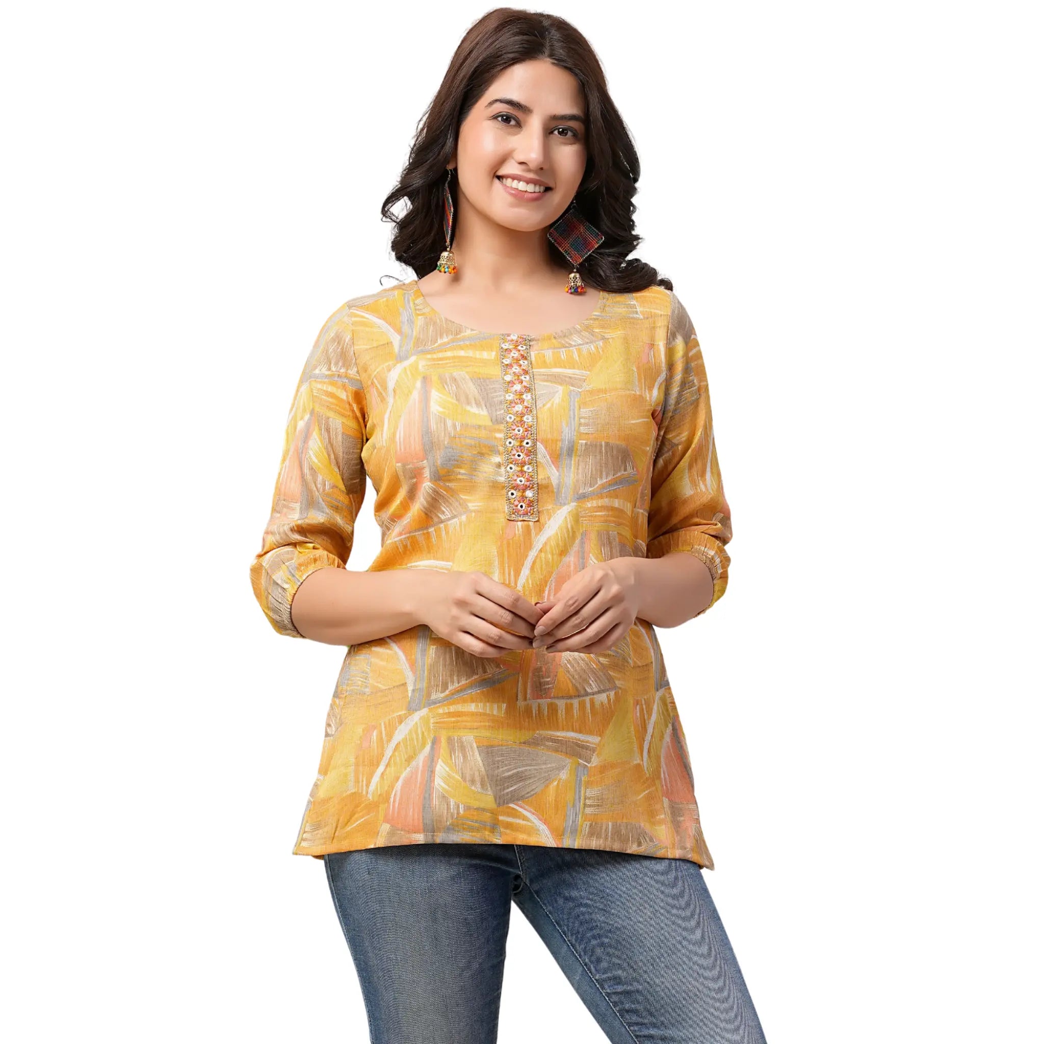 Heavy Rayon Capsul Print with Foil Short Tops LQ03 Main image