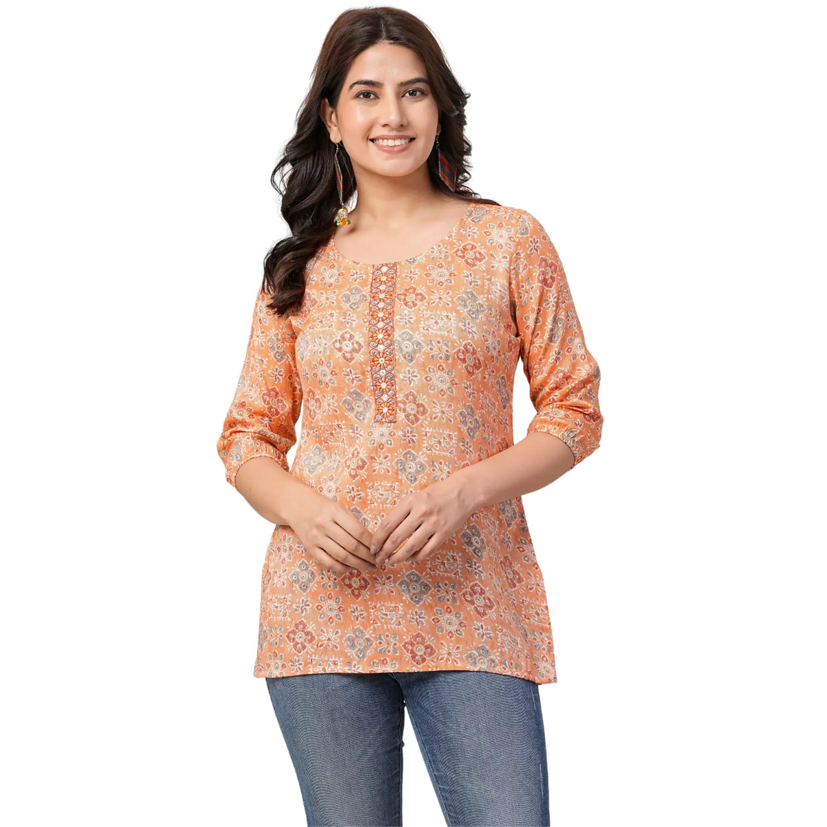 Heavy Rayon Capsul Print with Foil Short Tops LQ06 Main image