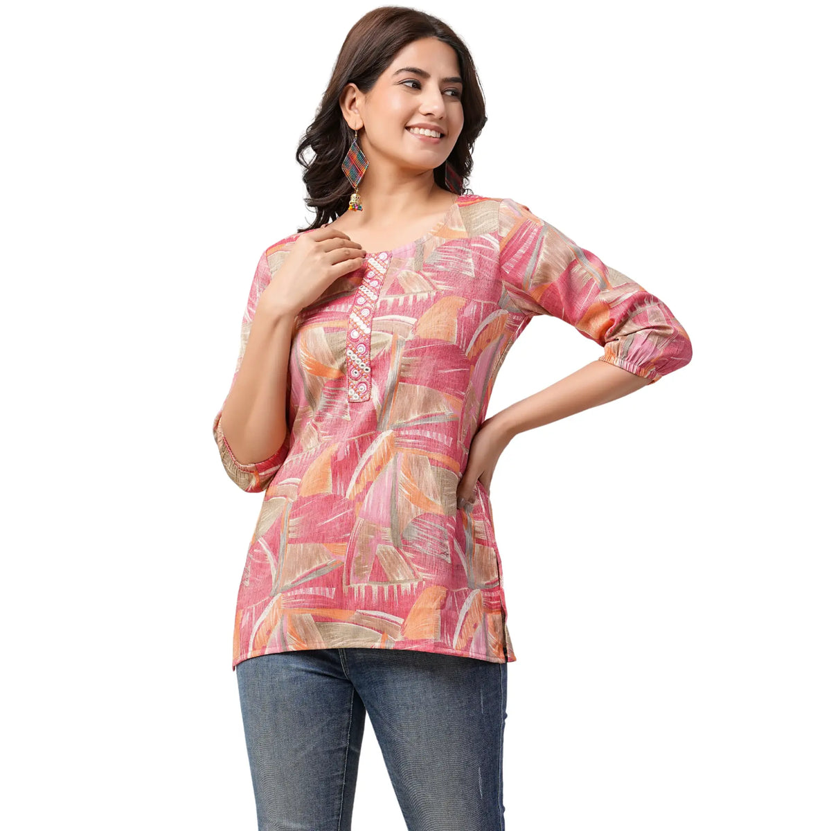 Classy Capsule Print with Foil Short Tops LQ07