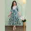 Ivory Blue Printed Anarkali Kurti for Women _ Contemporary Ethnic Style