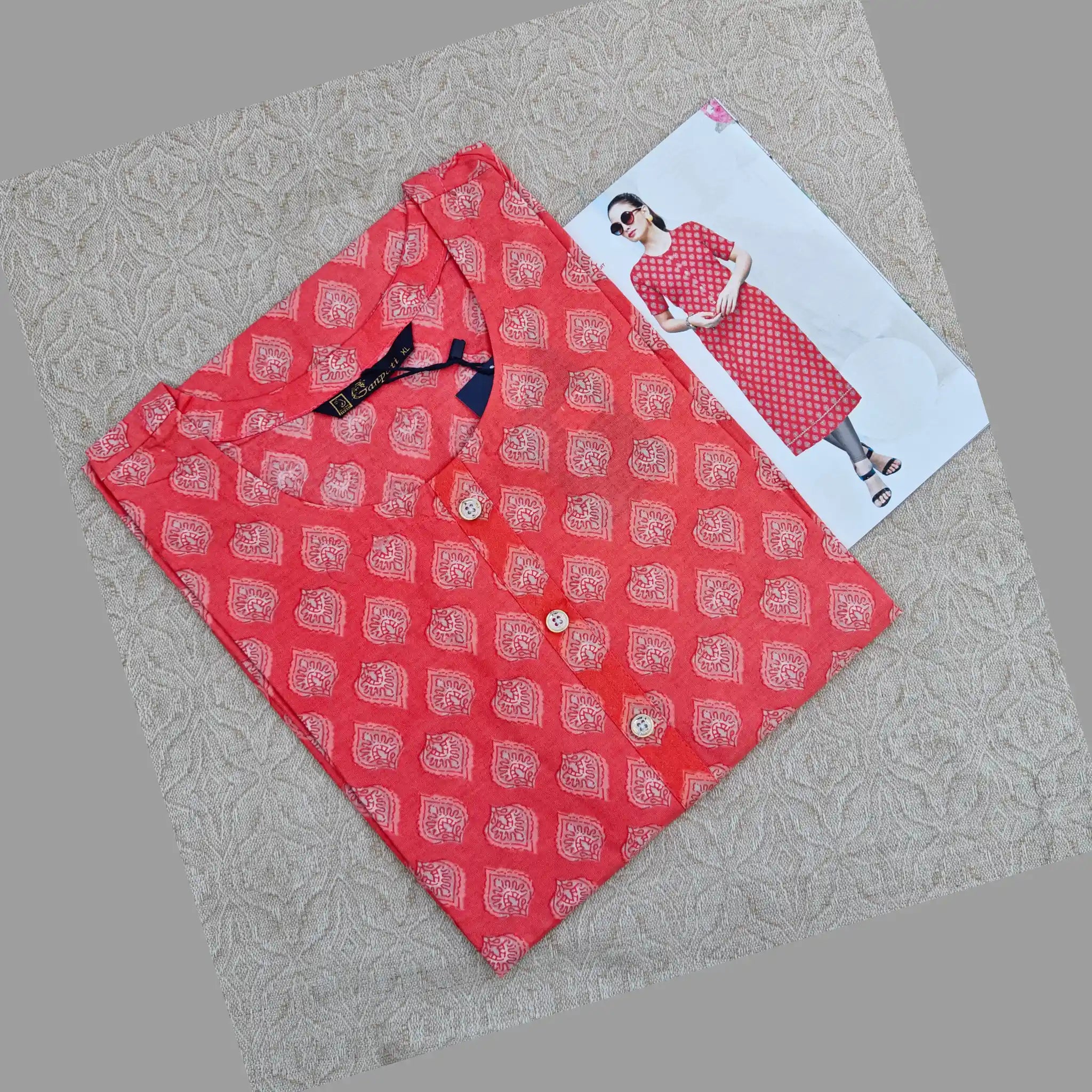 Jaipur Cotton Straight Cut Kurti  G168