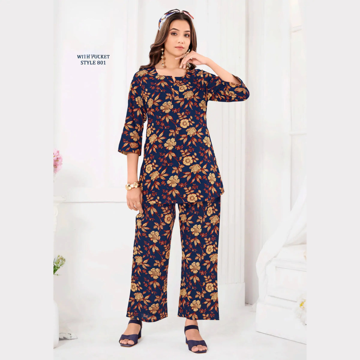 Ganpati Brand Jaipur Print Cotton Co Ord Set GS801