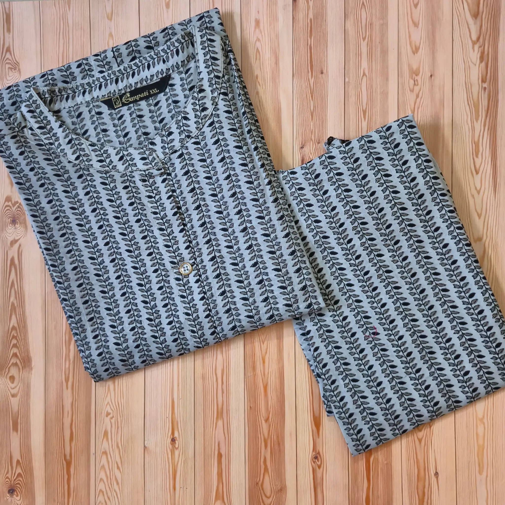 Jaipur Print Straight Cut Kurti with Straight Pant