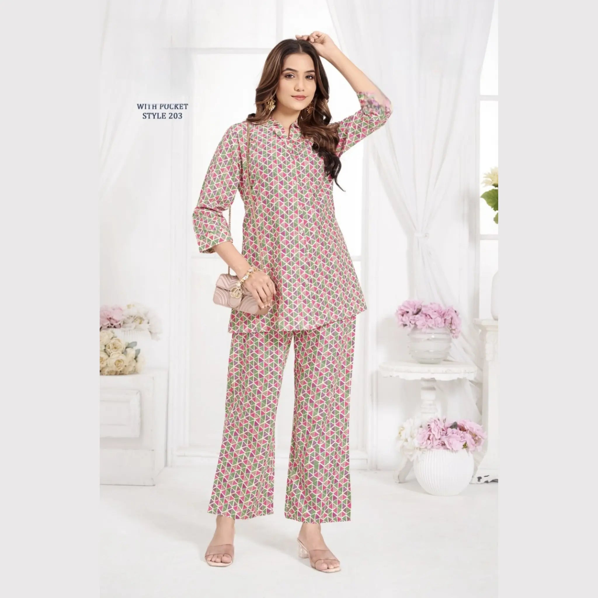 Jaipur Print Cotton Co Ord Set GS203 Main image