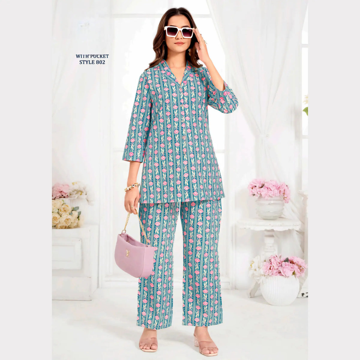 Jaipur Print Cotton Co Ord Set GS802 Main image