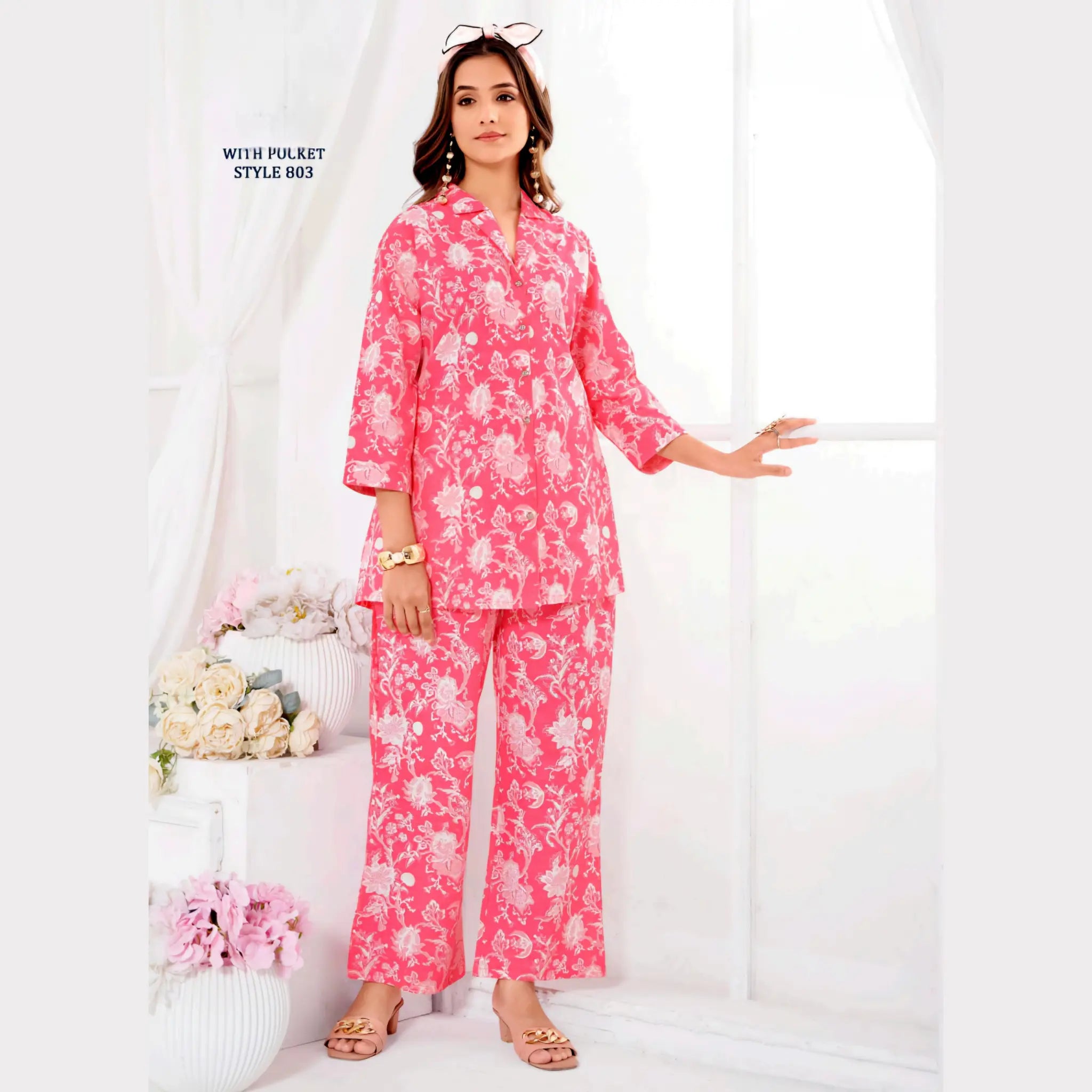 Jaipur Print Cotton Co Ord Set GS803 Main image