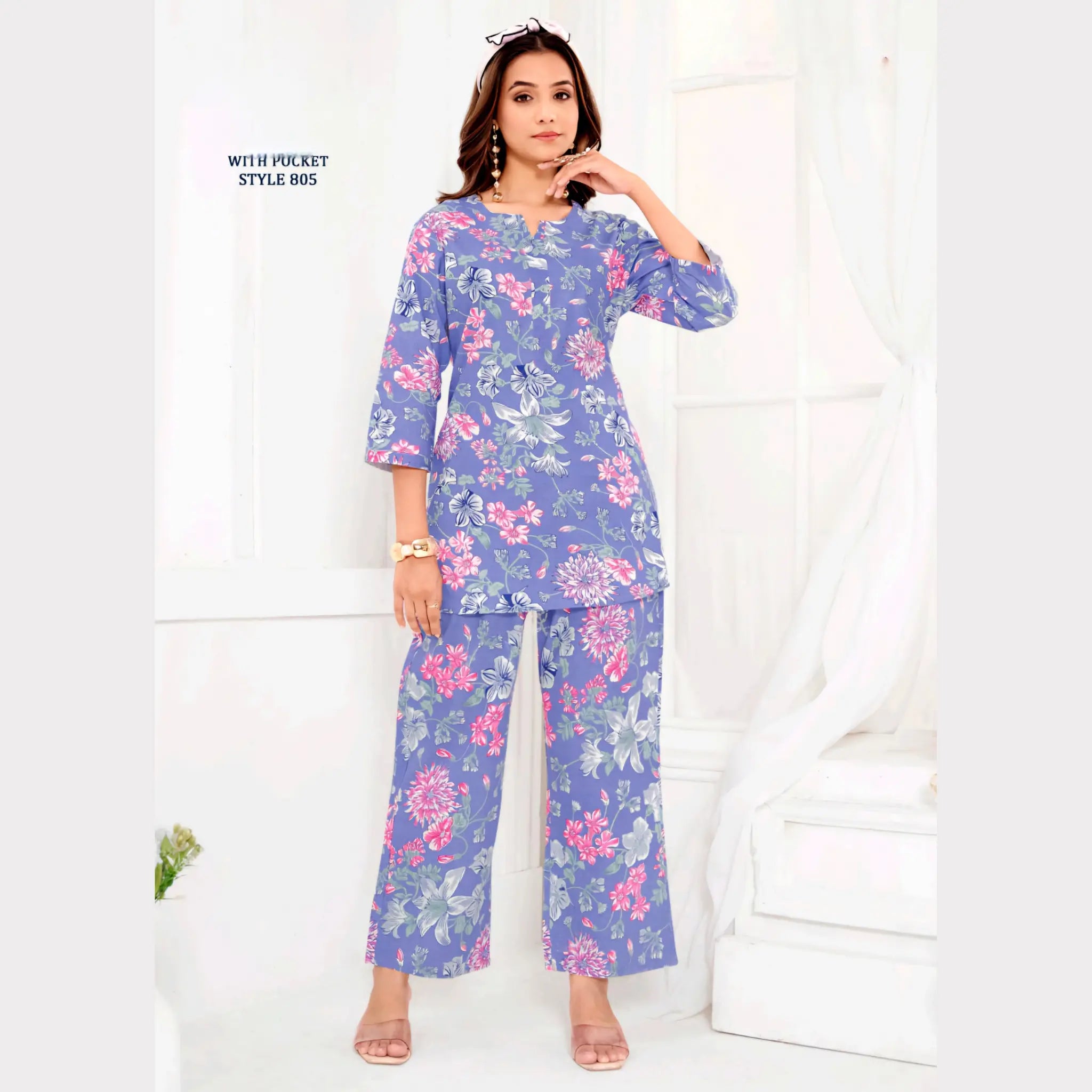 Jaipur Print Cotton Co Ord Set GS805 Main image