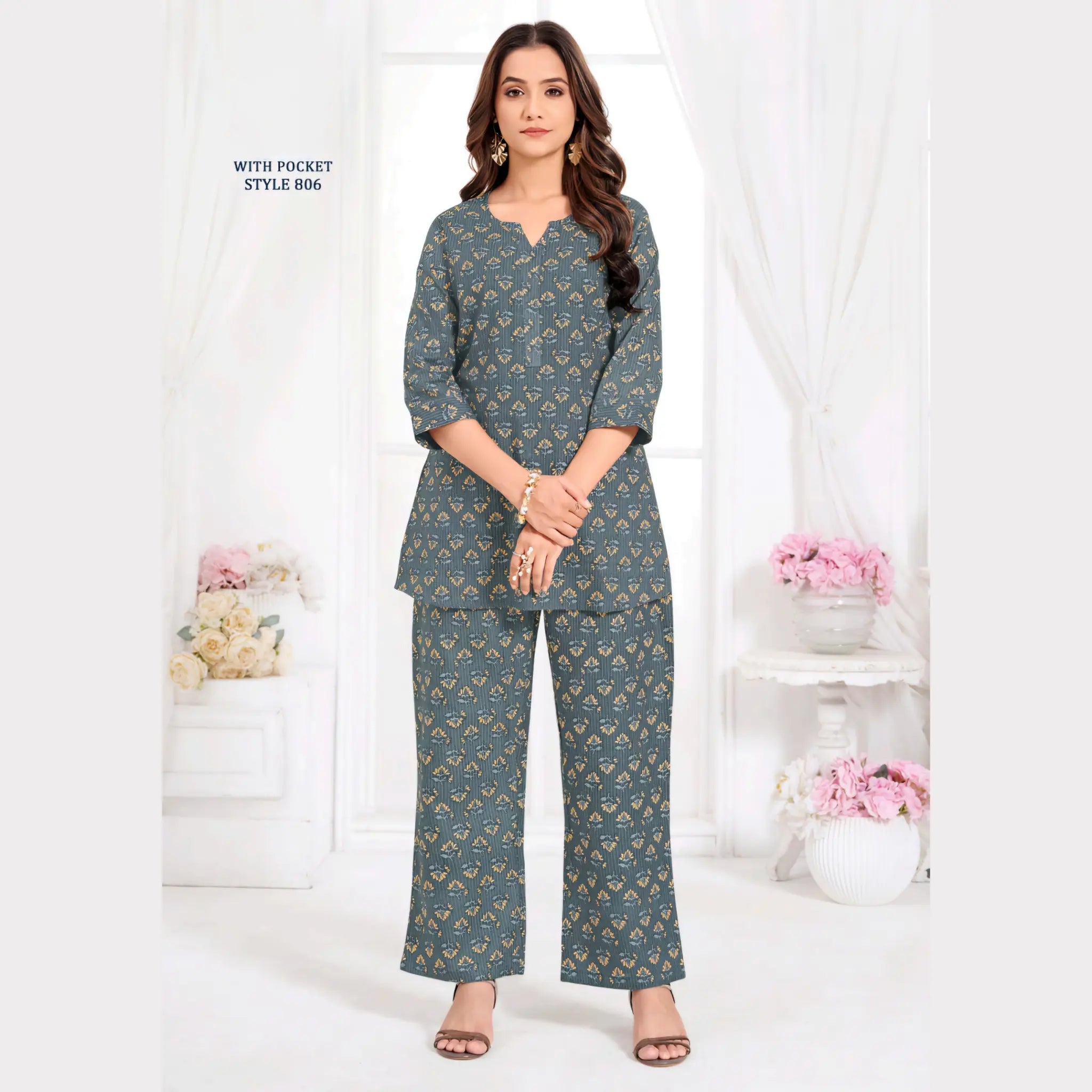 Jaipur Print Cotton Co Ord Set GS806 Main image