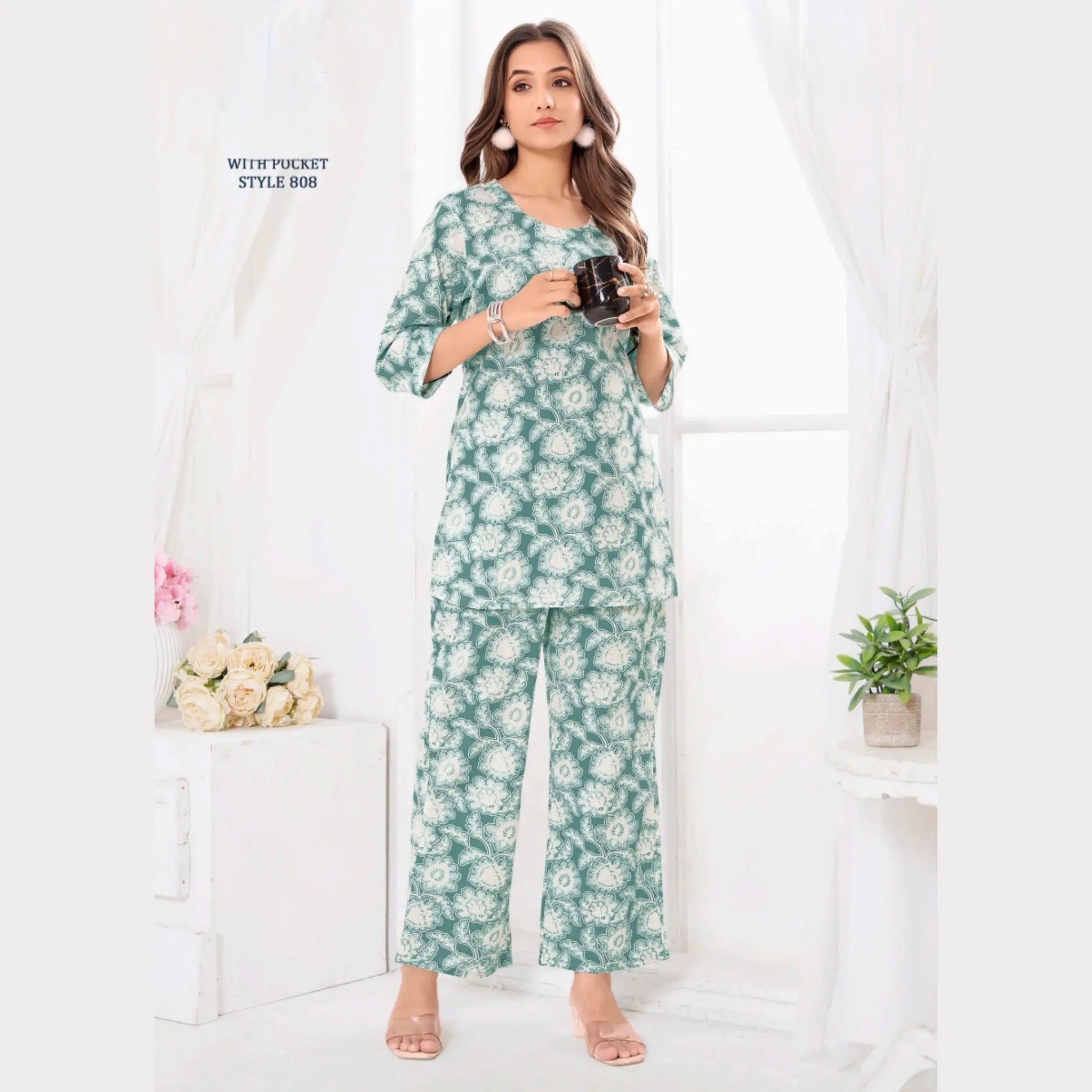 Jaipur Print Cotton Co Ord Set GS808 Main image