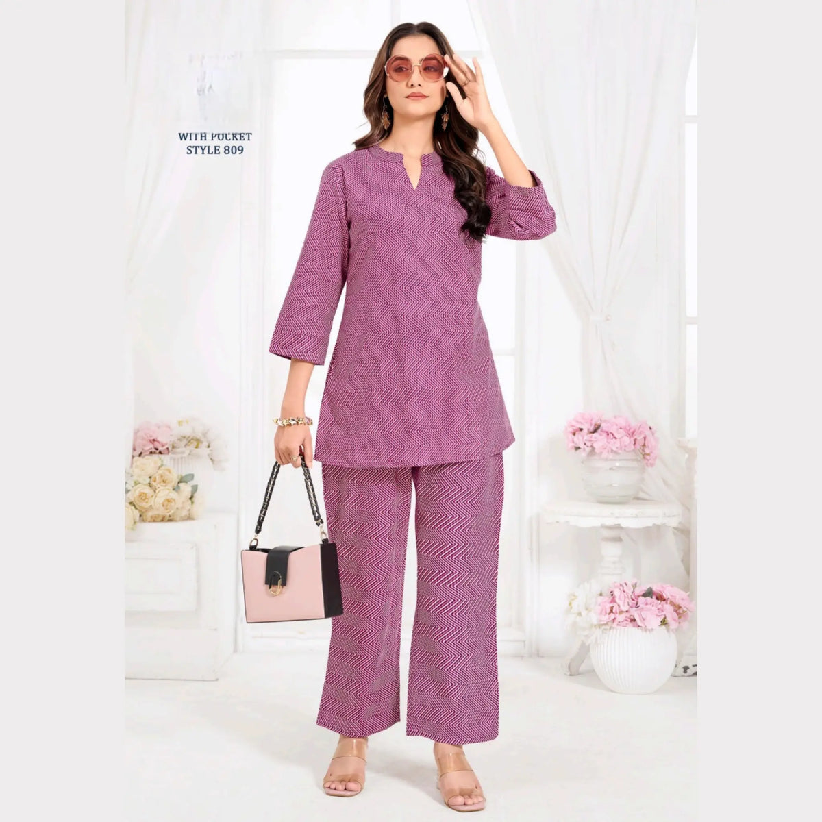 Jaipur Print Cotton Co Ord Set GS809 Main image