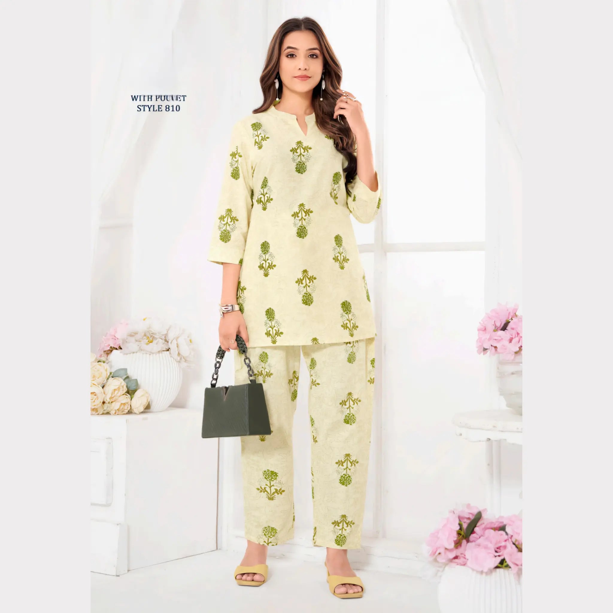 Jaipur Print Cotton Co Ord Set GS810 Main image