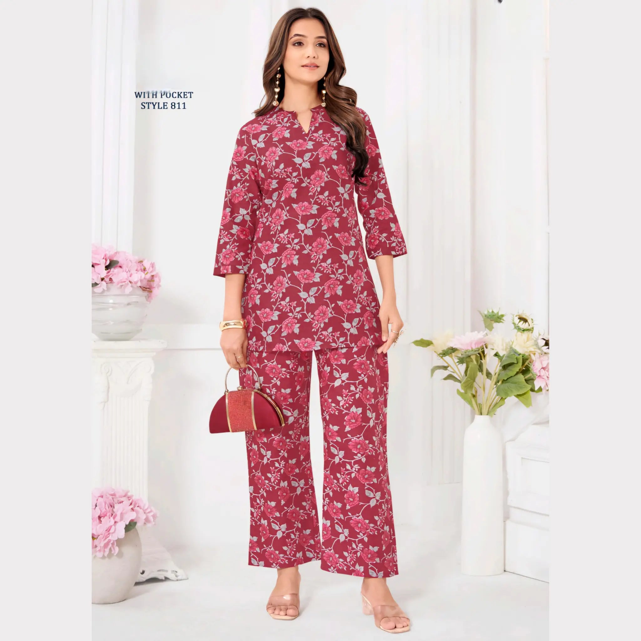 Jaipur Print Cotton Co Ord Set GS811 Main image