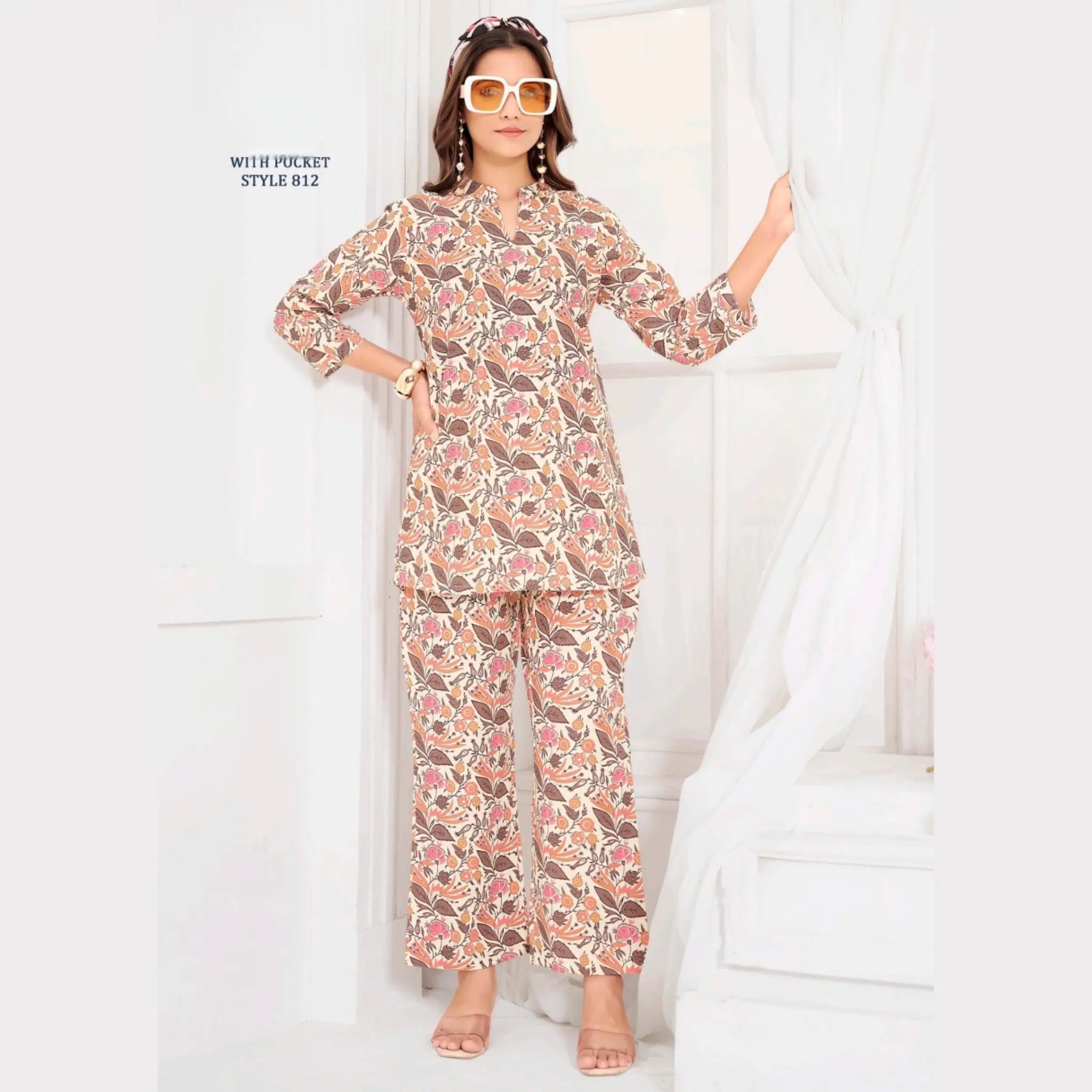 Jaipur Print Cotton Co Ord Set GS812 Main image