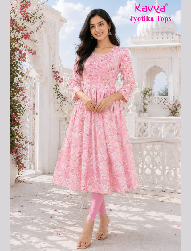 Kavya Jyothika Umberlla Tops with Embroidery Work Main image