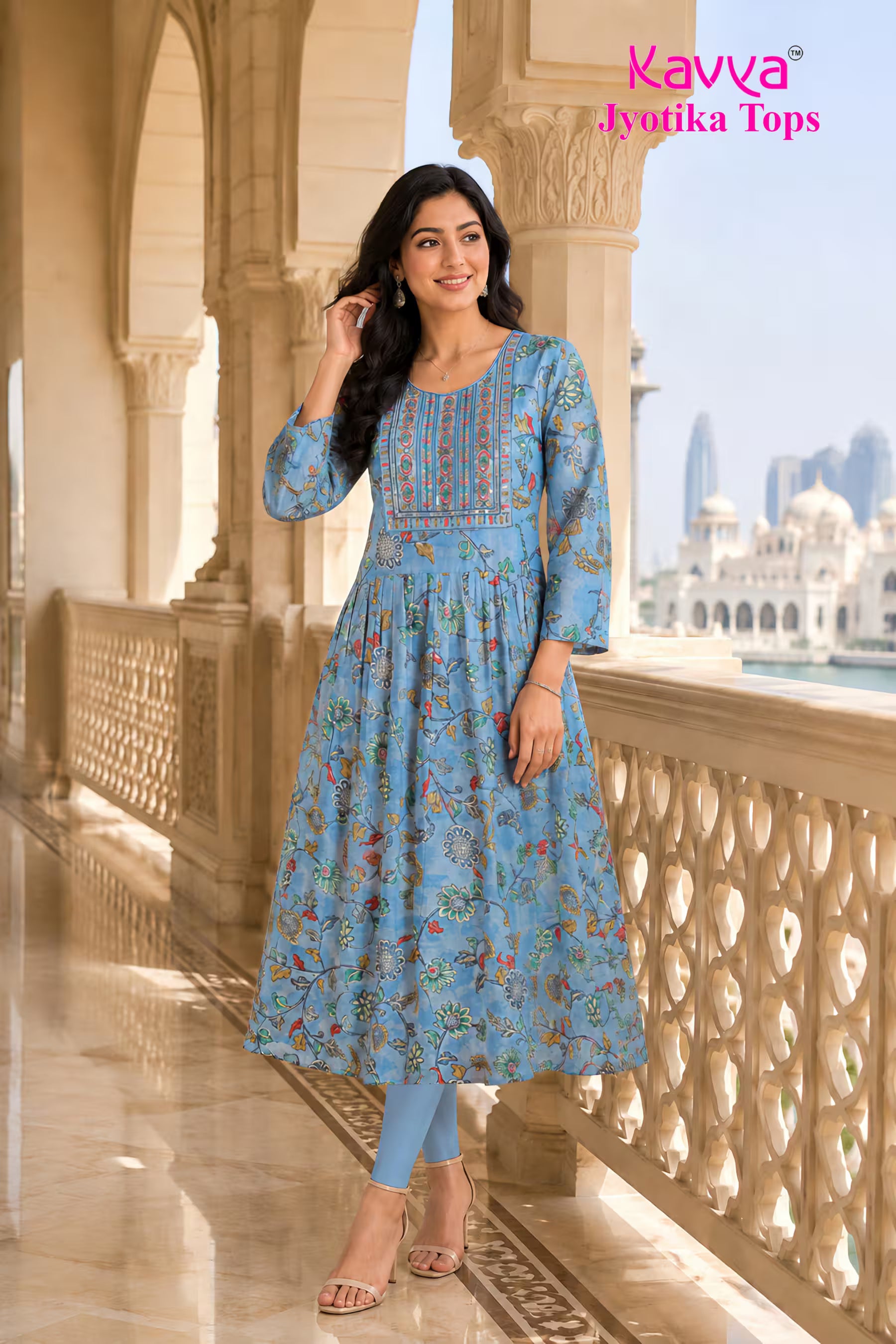 Kavya Jyothika Umberlla Tops with Embroidery Work -  KJ24 Main image
