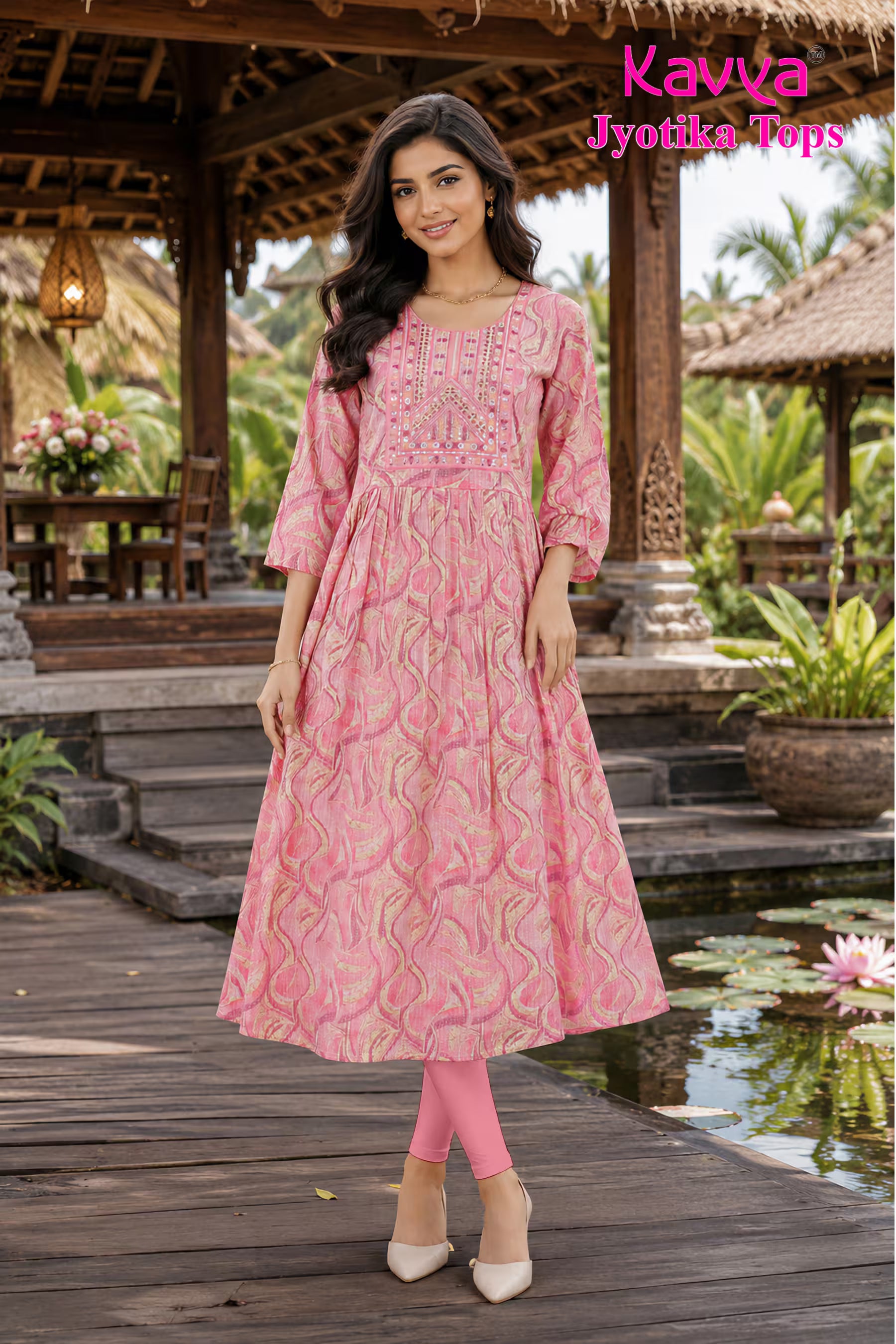 Kavya Jyothika Umberlla Tops with Embroidery Work -  KJ26 Main image