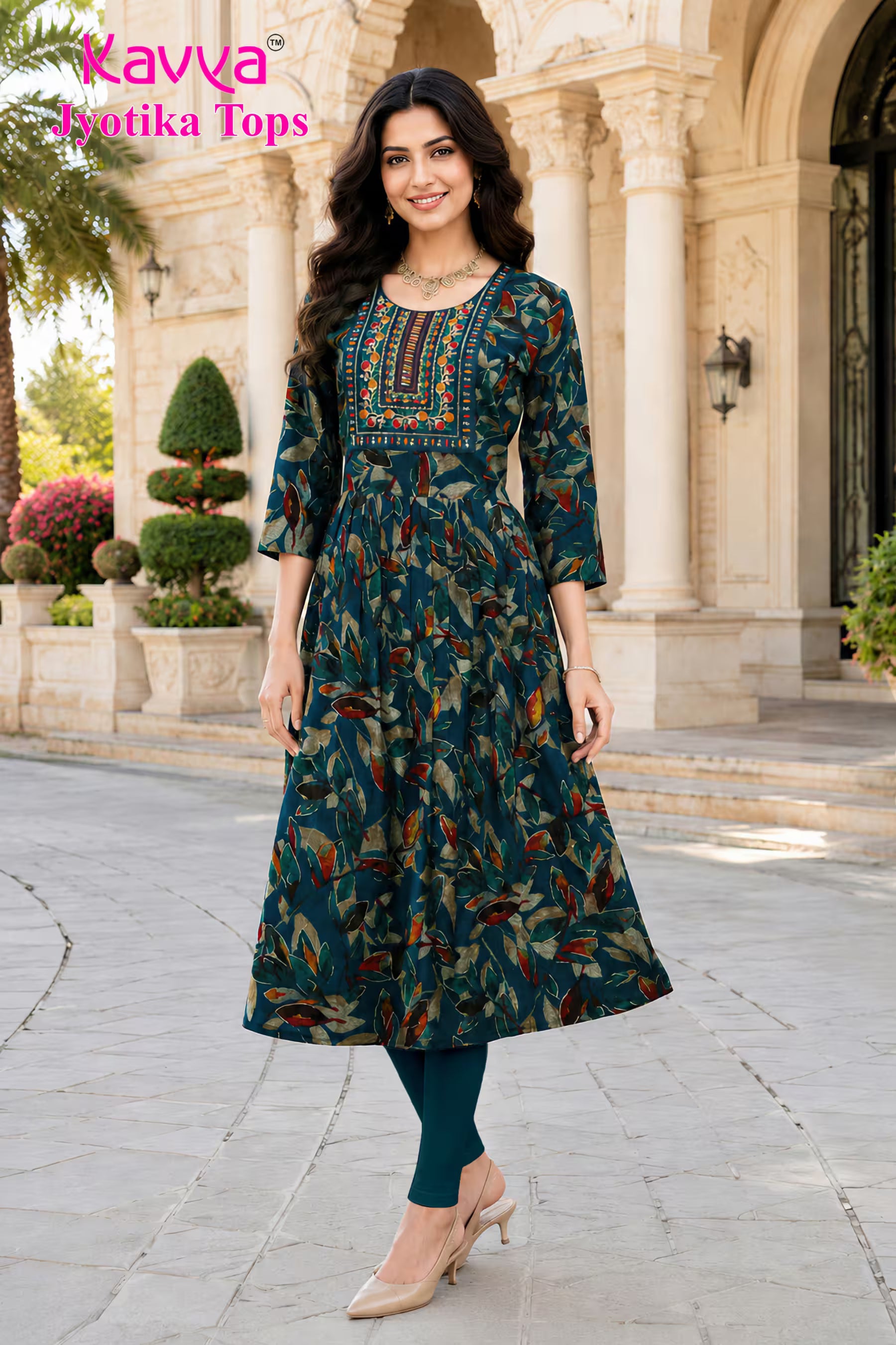 Kavya Jyothika Umberlla Tops with Embroidery Work -  KJ27 Main image