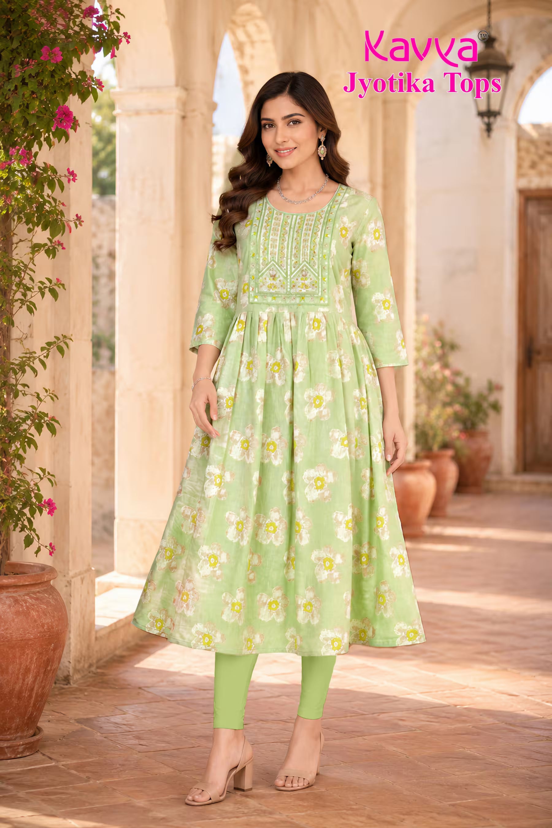 Kavya Jyothika Umberlla Tops with Embroidery Work -  KJ32 Main image