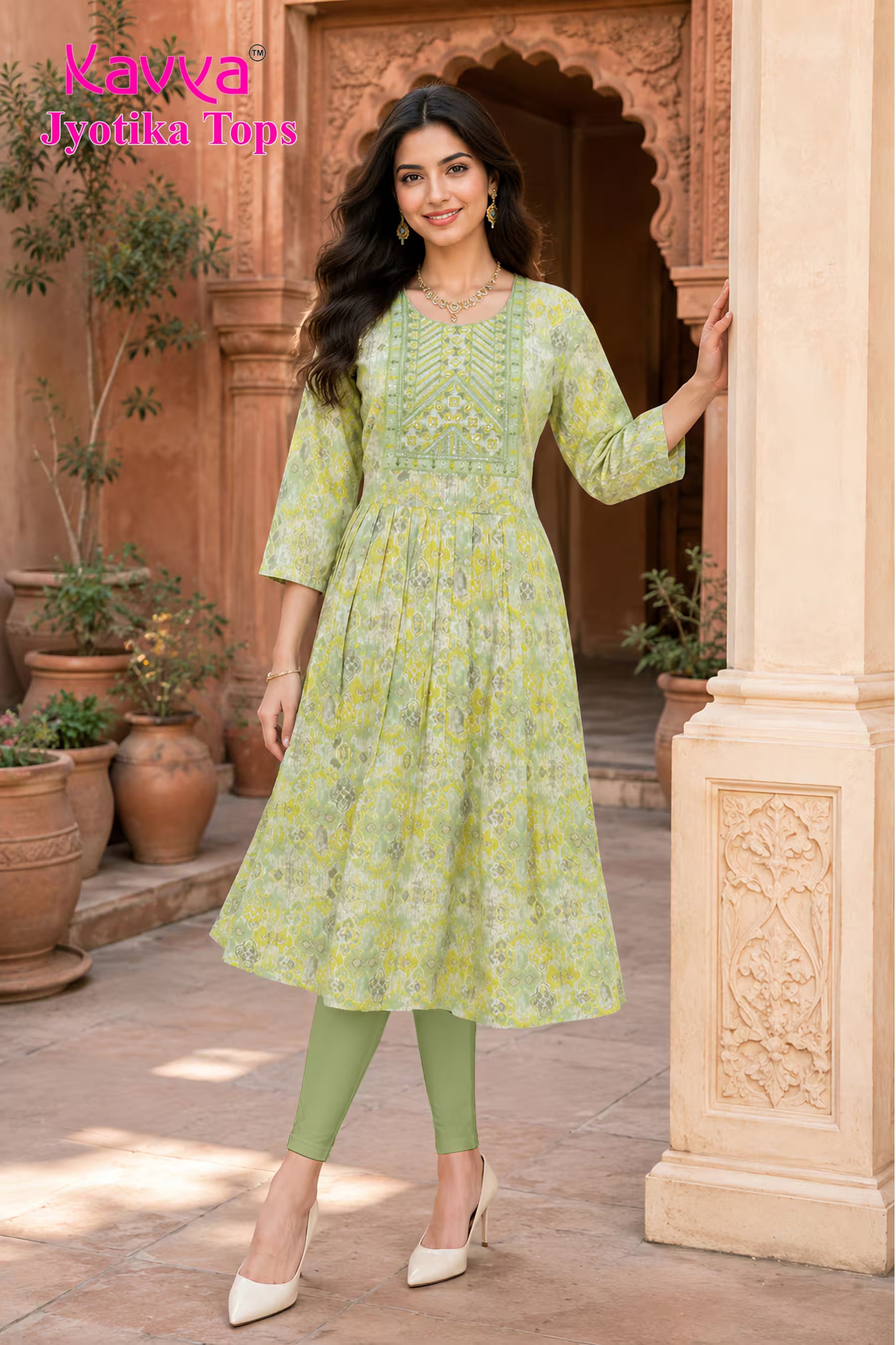 Kavya Jyothika Umberlla Tops with Embroidery Work -  KJ35 Main image