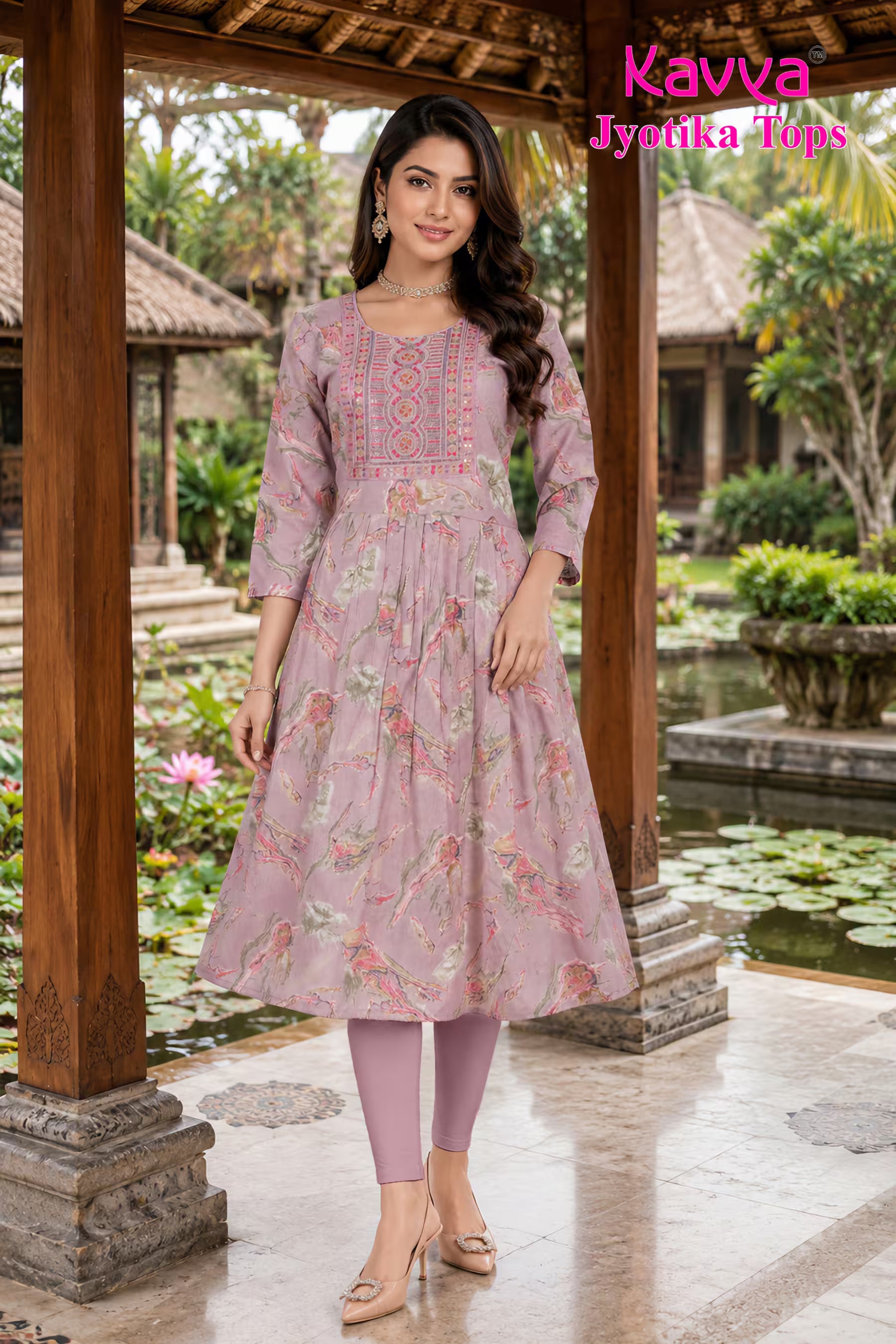 Kavya Jyothika Umberlla Tops with Embroidery Work -  KJ37