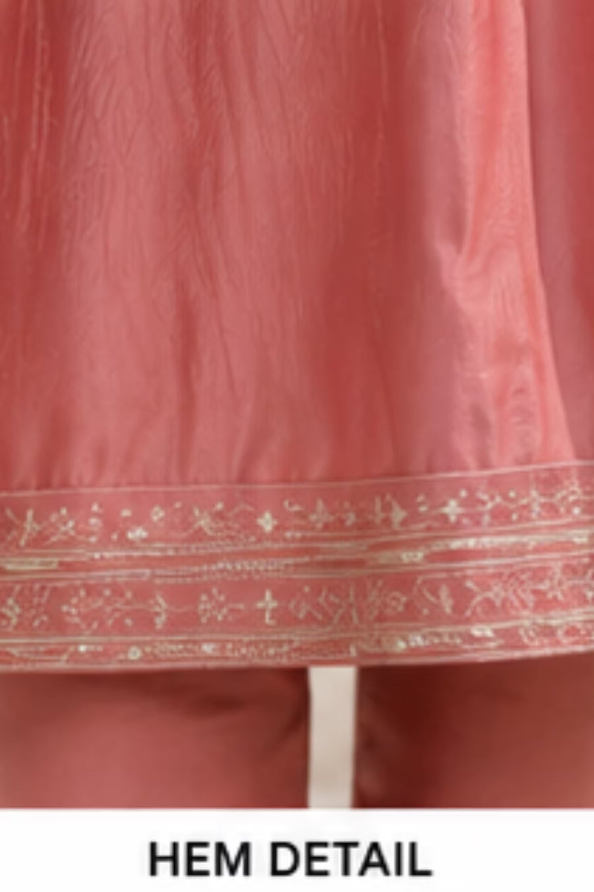 Hem Detail - Kavya - Plain Vetican Fabric - Umbrella Cut - Beautiful Neck Embroidery Tops - KPT01