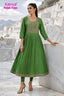 Kavya - Plain Vetican Fabric - Umbrella Cut - Beautiful Neck Embroidery Tops - KPT02