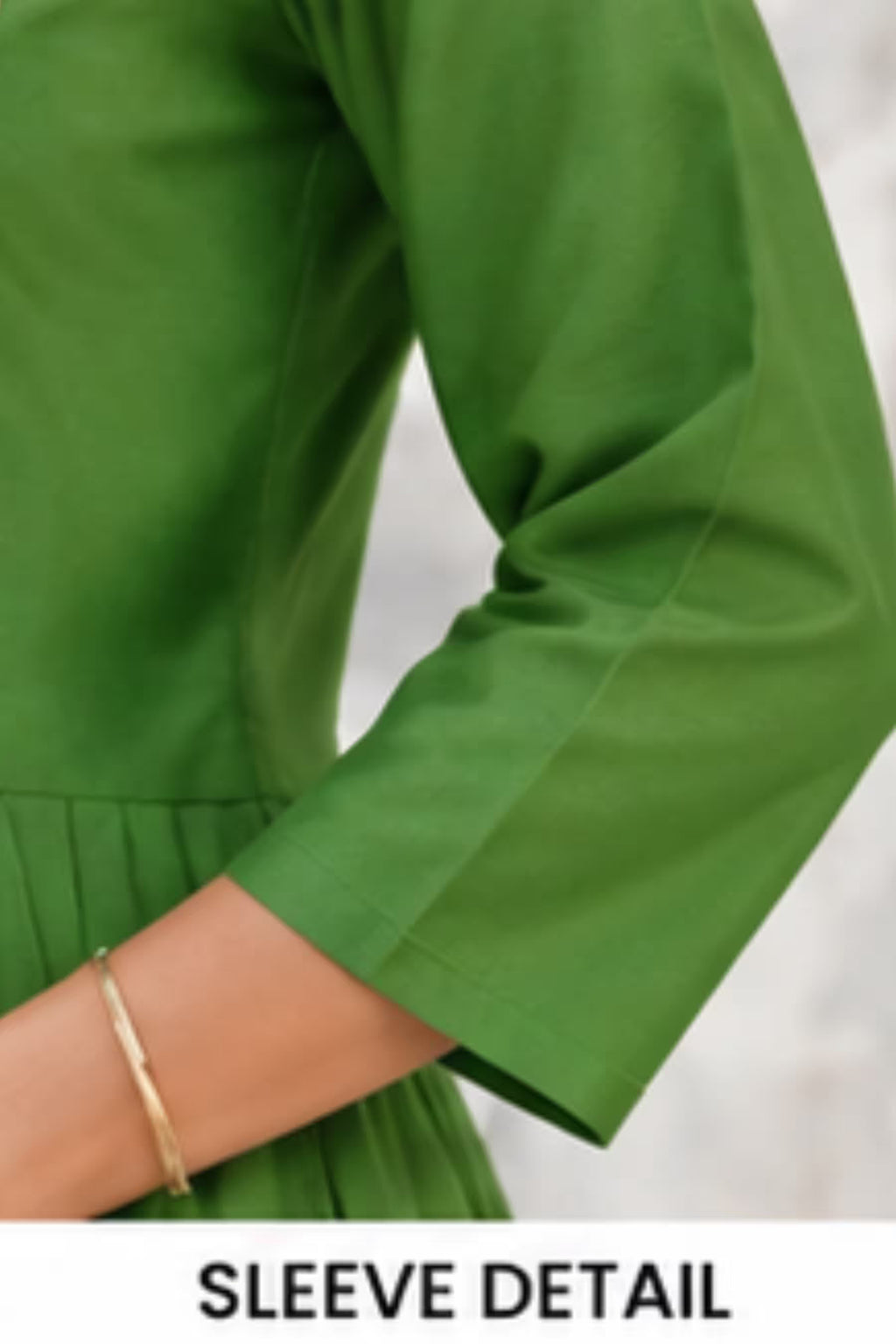 Sleeve Detail - Kavya - Plain Vetican Fabric - Umbrella Cut - Beautiful Neck Embroidery Tops - KPT02