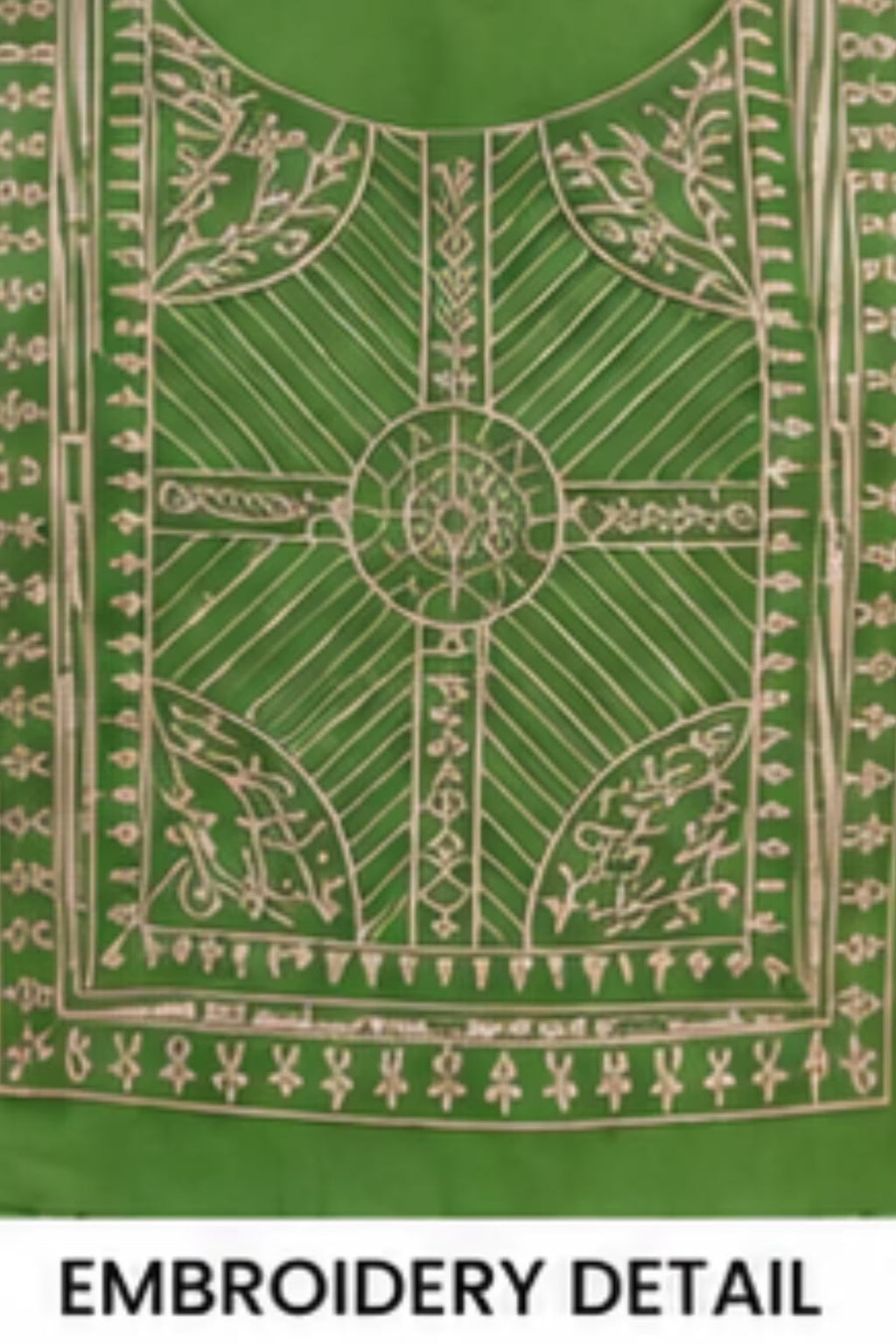 Embroidery Detail - Kavya - Plain Vetican Fabric - Umbrella Cut - Beautiful Neck Embroidery Tops - KPT02
