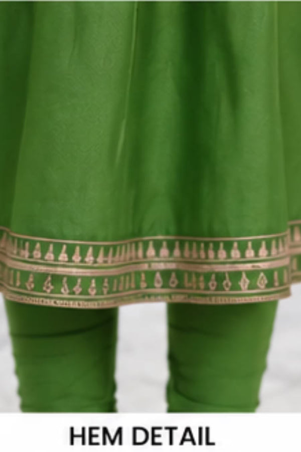 Hem Detail - Kavya - Plain Vetican Fabric - Umbrella Cut - Beautiful Neck Embroidery Tops - KPT02