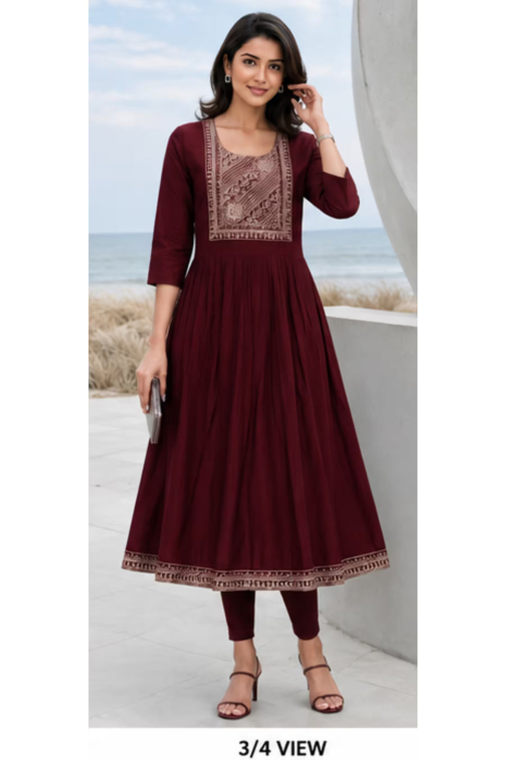 3/4th View - Umbrella Kurti