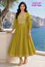 Kavya - Plain Vetican Fabric - Umbrella Cut - Beautiful Neck Embroidery Tops - KPT05