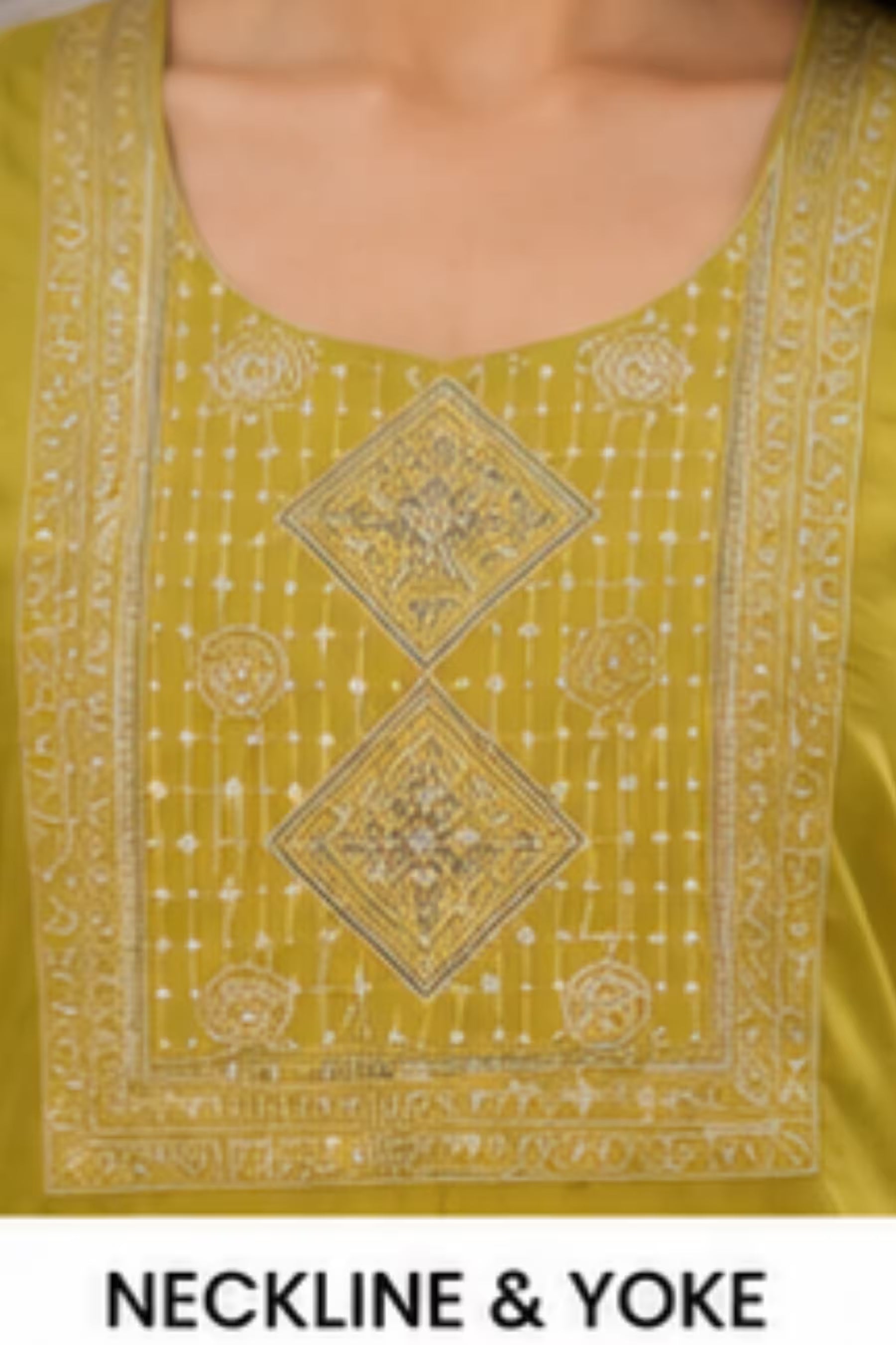 Kavya - Plain Vetican Fabric - Umbrella Cut - Beautiful Neck Embroidery Tops - KPT05 Secondary image