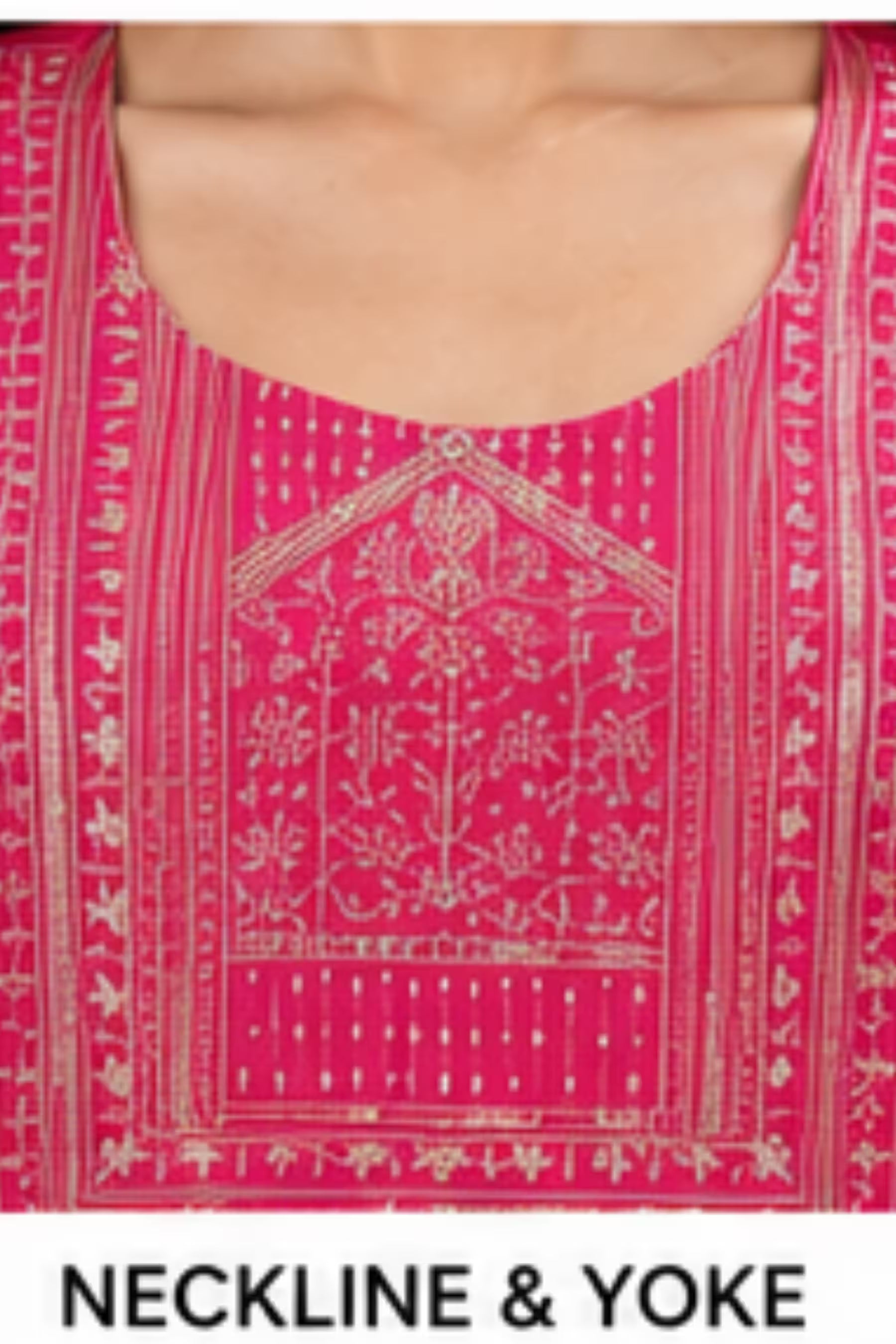 Kavya - Plain Vetican Fabric - Umbrella Cut - Beautiful Neck Embroidery Tops - KPT08 Secondary image