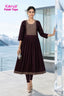 Kavya - Plain Vetican Fabric - Umbrella Cut - Beautiful Neck Embroidery Tops - KPT12