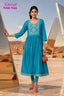 Kavya - Plain Vetican Fabric - Umbrella Cut - Beautiful Neck Embroidery Tops - KPT16