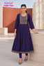 Kavya - Plain Vetican Fabric - Umbrella Cut - Beautiful Neck Embroidery Tops - KPT19