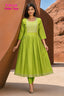 Kavya - Plain Vetican Fabric - Umbrella Cut - Beautiful Neck Embroidery Tops - KPT25