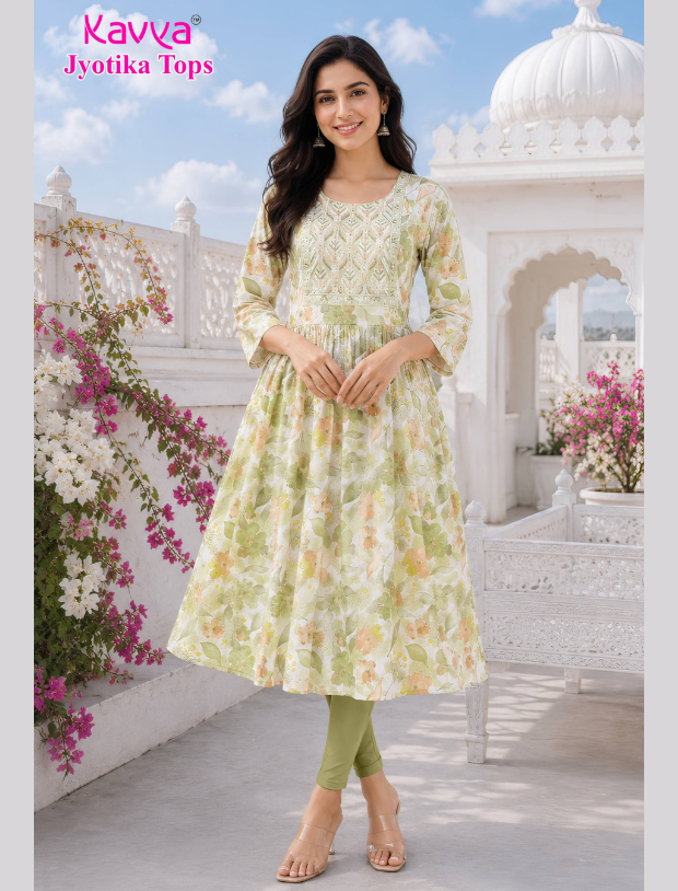 Kavya Jyothika Umberlla Tops with Embroidery Work Main image