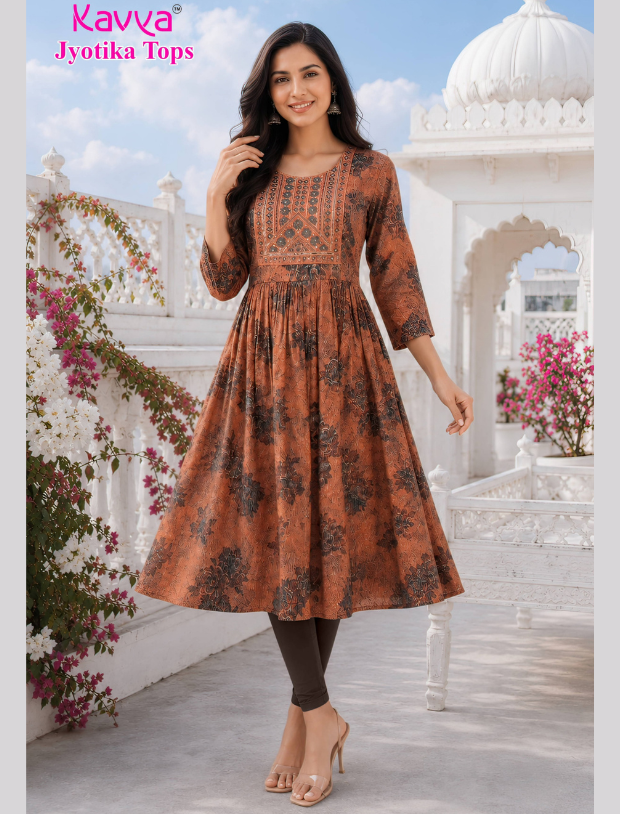 Kavya Jyothika Umberlla Tops with Embroidery Work Main image