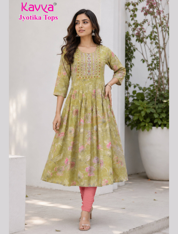 Kavya Jyothika Umberlla Tops with Embroidery Work Main image