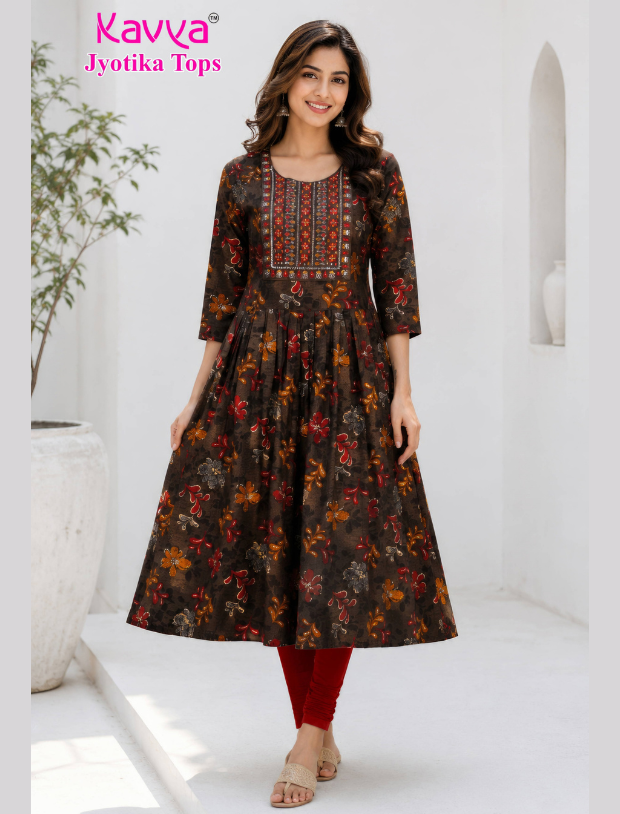 Kavya Jyothika Umberlla Tops with Embroidery Work Main image