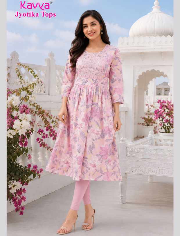 Kavya Jyothika Umberlla Tops with Embroidery Work Main image